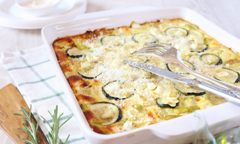 TARTE A LA COURGETTE  AU PAIN RASSIS